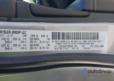 2015 Jeep Grand Cherokee Limited z USA, uszkodzony, nr VIN 1C4RJFBG0FC699042